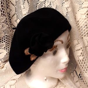 Black Beret 100% Wool